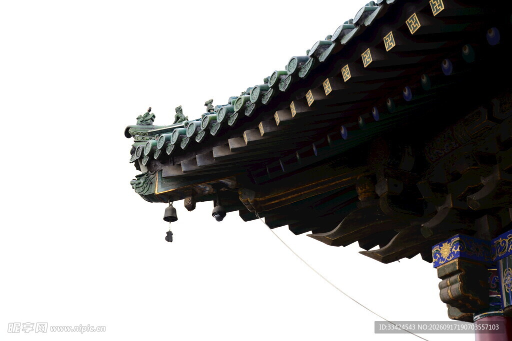 中式古建筑屋檐一角