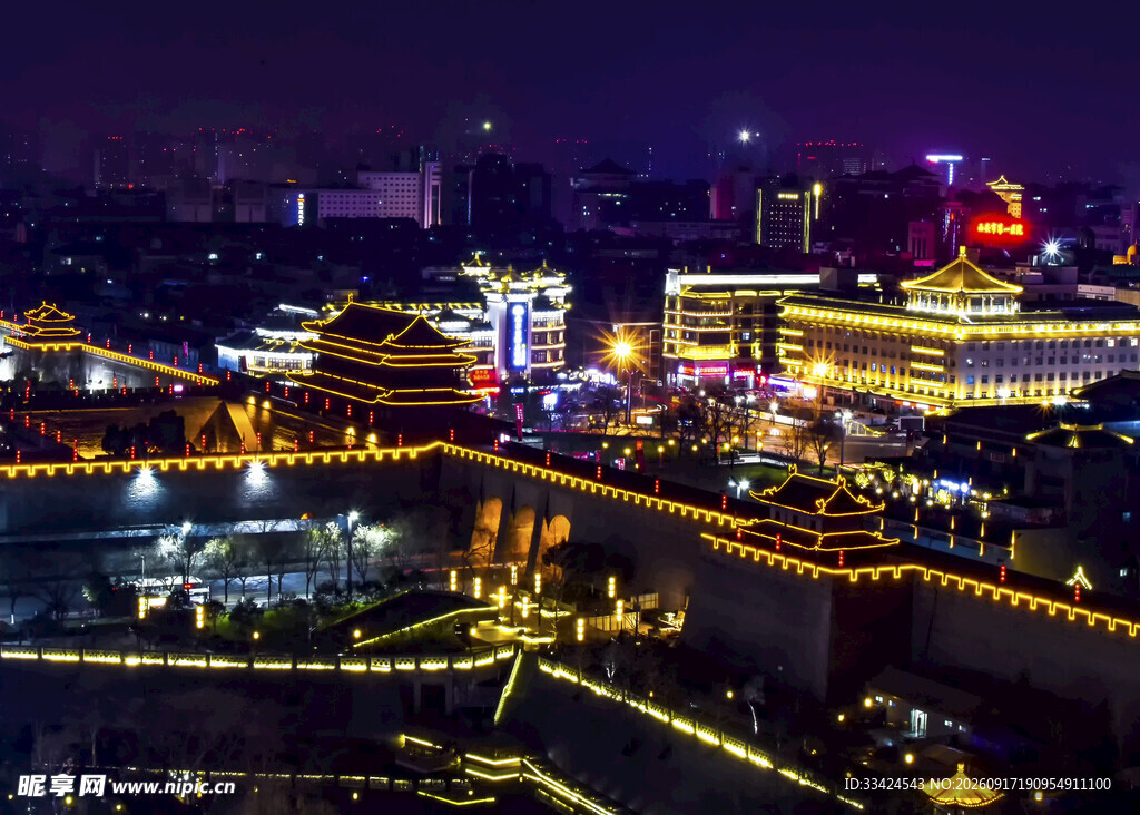 城市璀璨夜景灯光秀