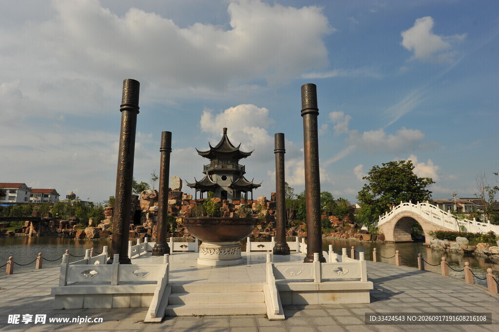 中式古建筑广场景观