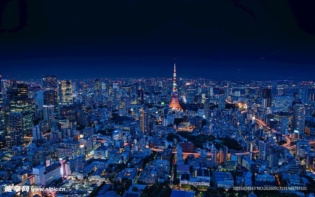 东京璀璨夜景俯瞰图