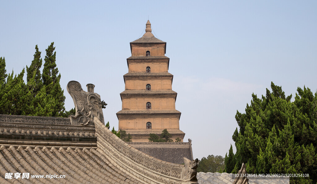 西安大雁塔古建筑景观