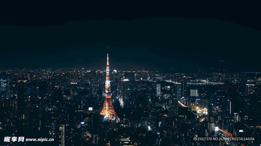 东京塔夜景俯瞰