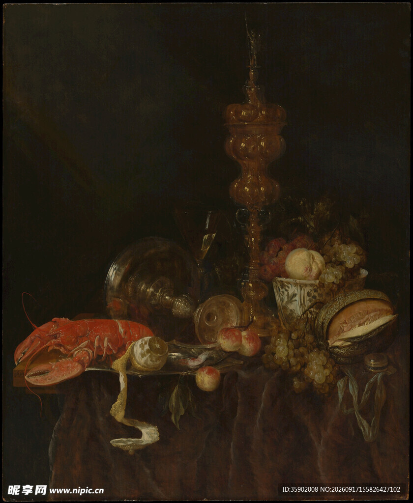 静物骷髅画作展示