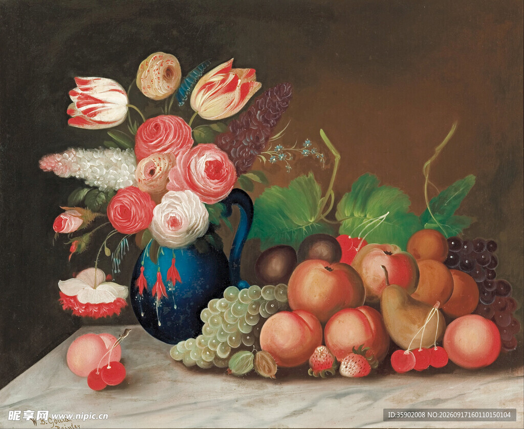 静物花卉蔬果油画作品