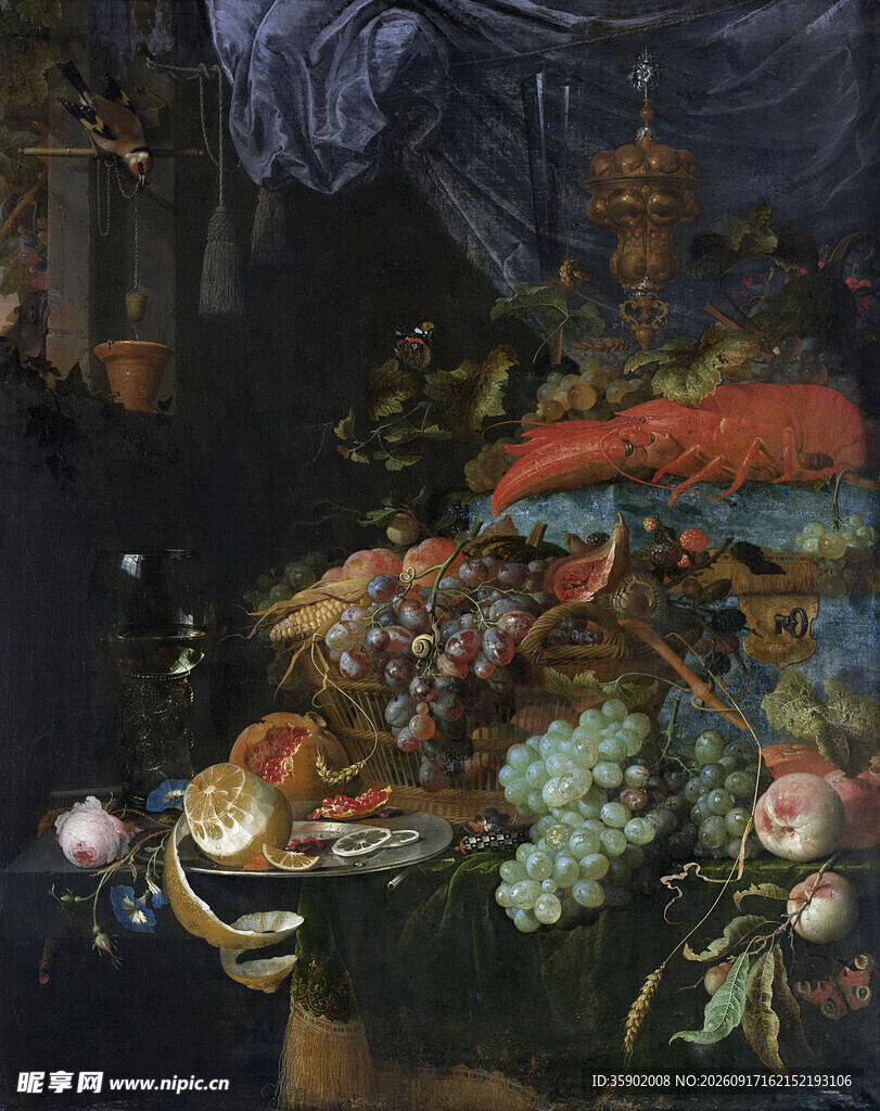 古典静物花卉油画作品