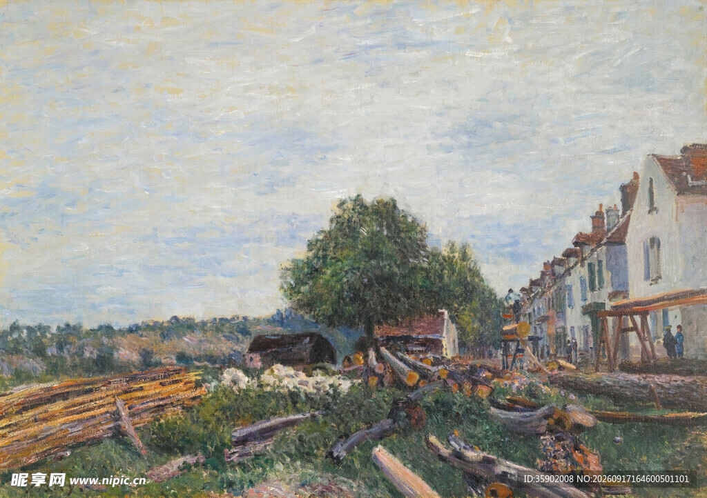 乡村田园风景油画