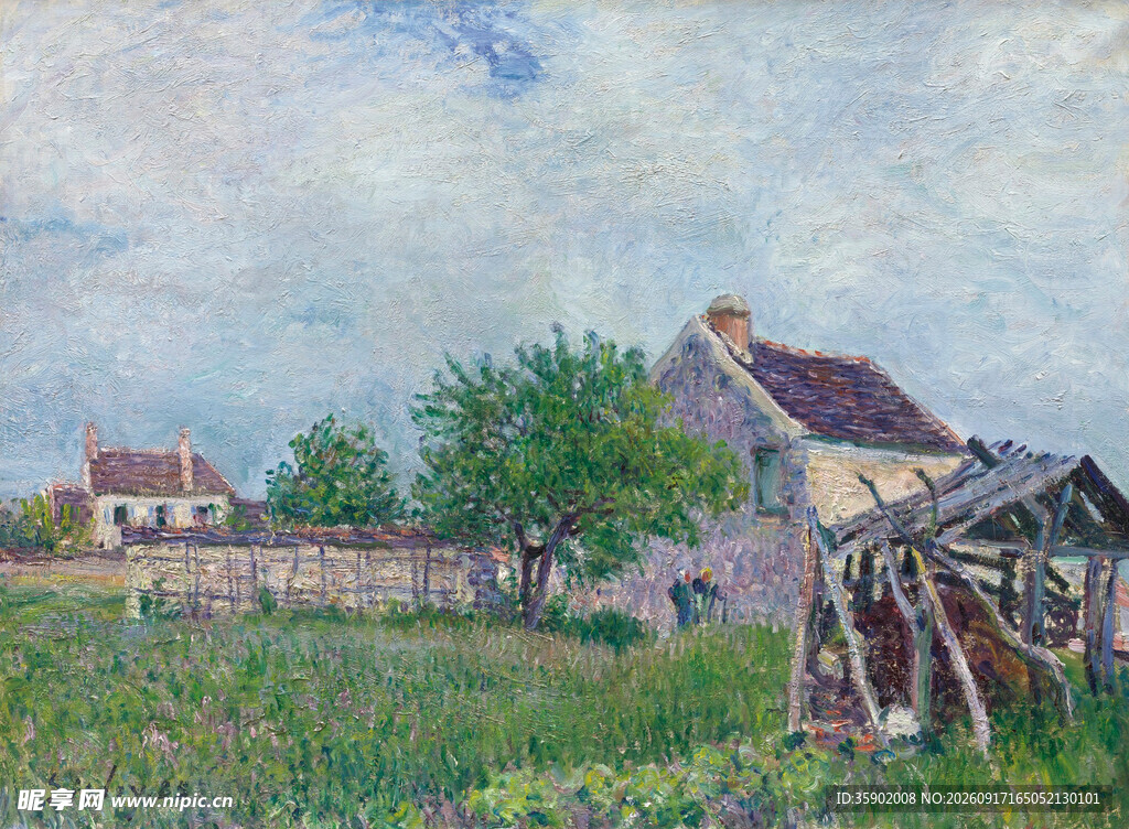 乡村田园风景油画