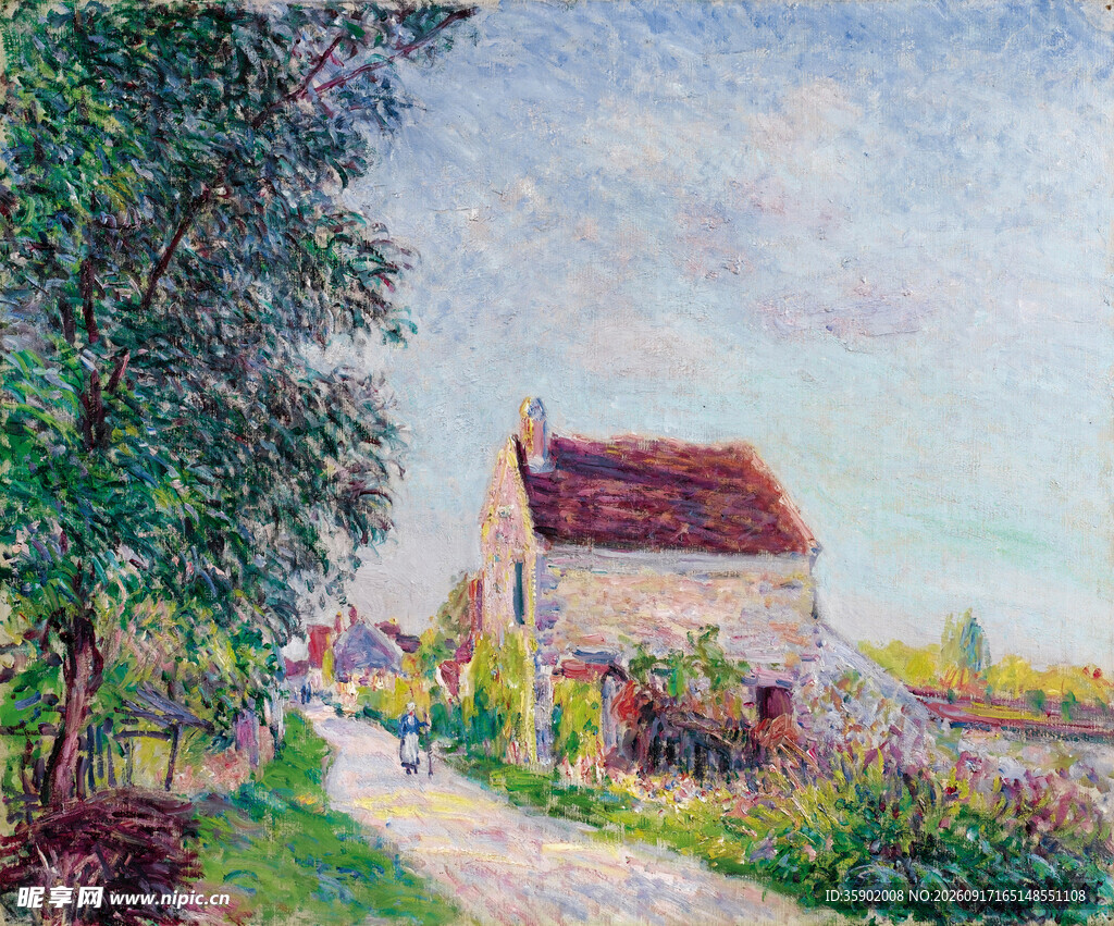 乡村田园风景油画