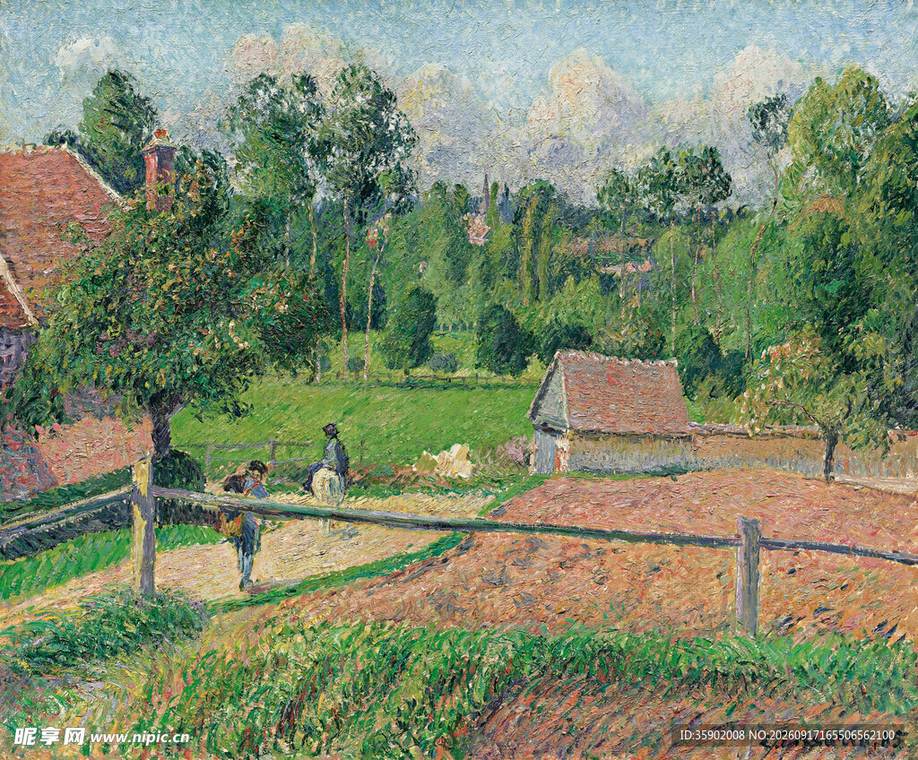 乡村田园风景油画场景