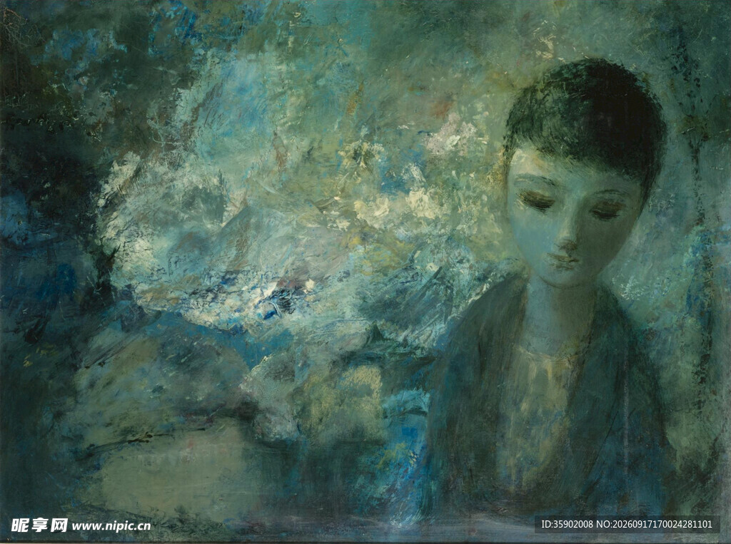 梦幻少女油画艺术作品