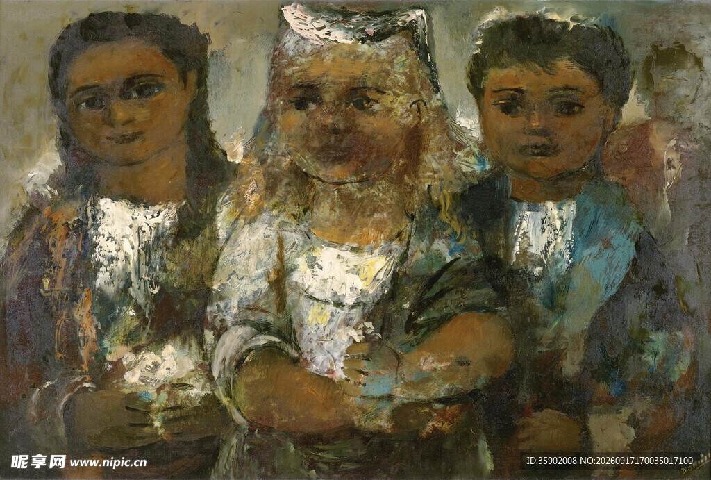 儿童人物油画作品展示