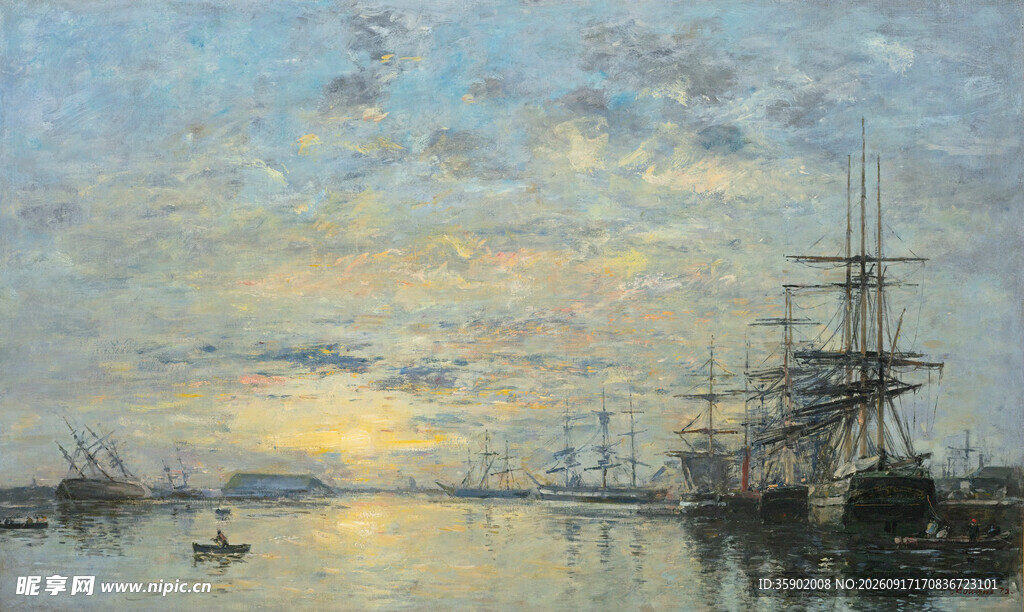 海港黄昏景象