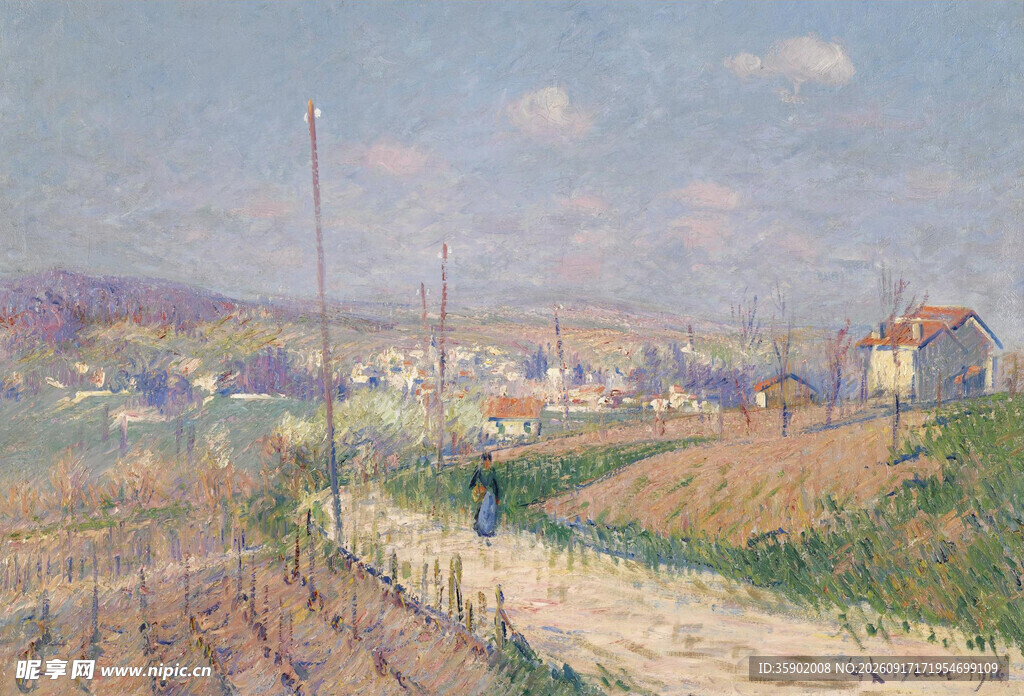 乡村田野风景油画
