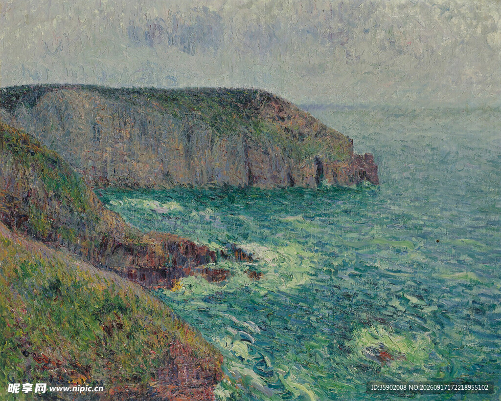 海岸风景油画