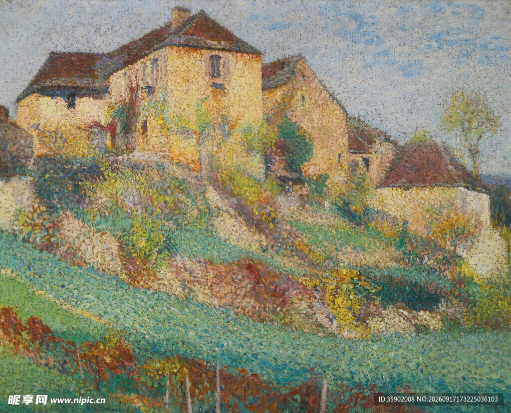 乡村田园风景油画