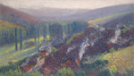 山间风景油画