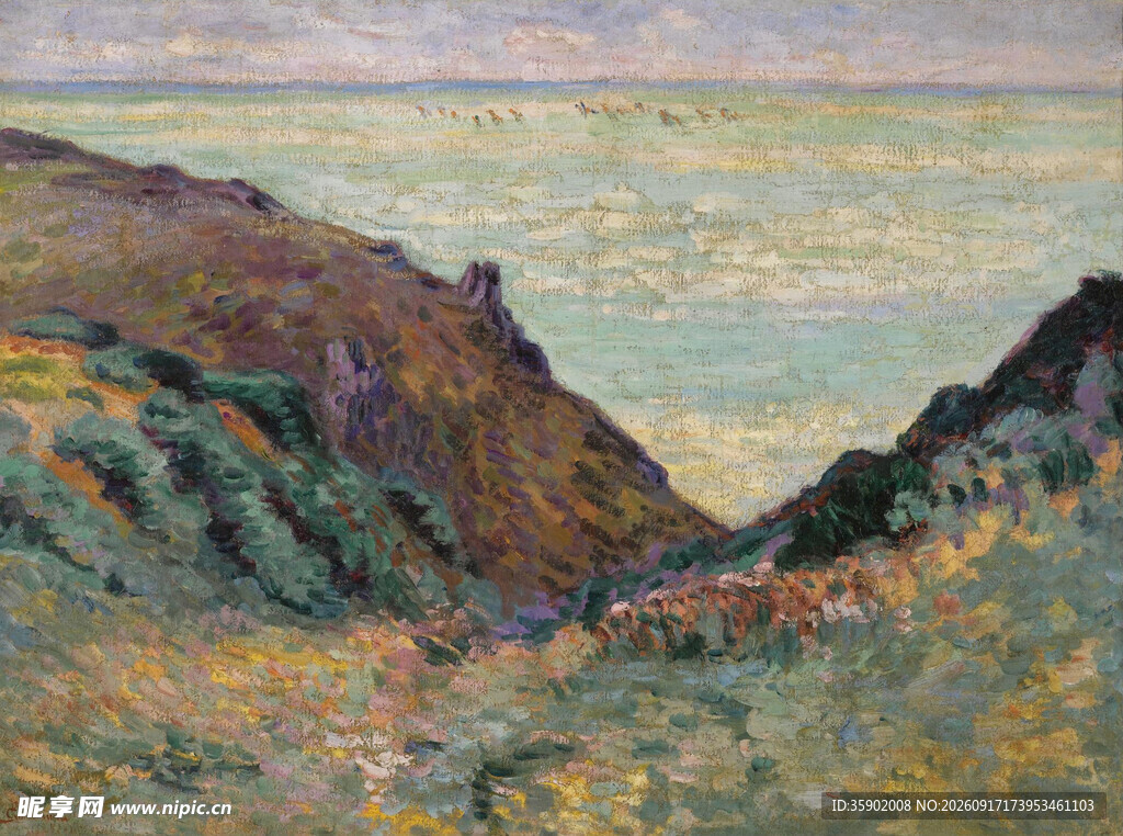 山间风景油画
