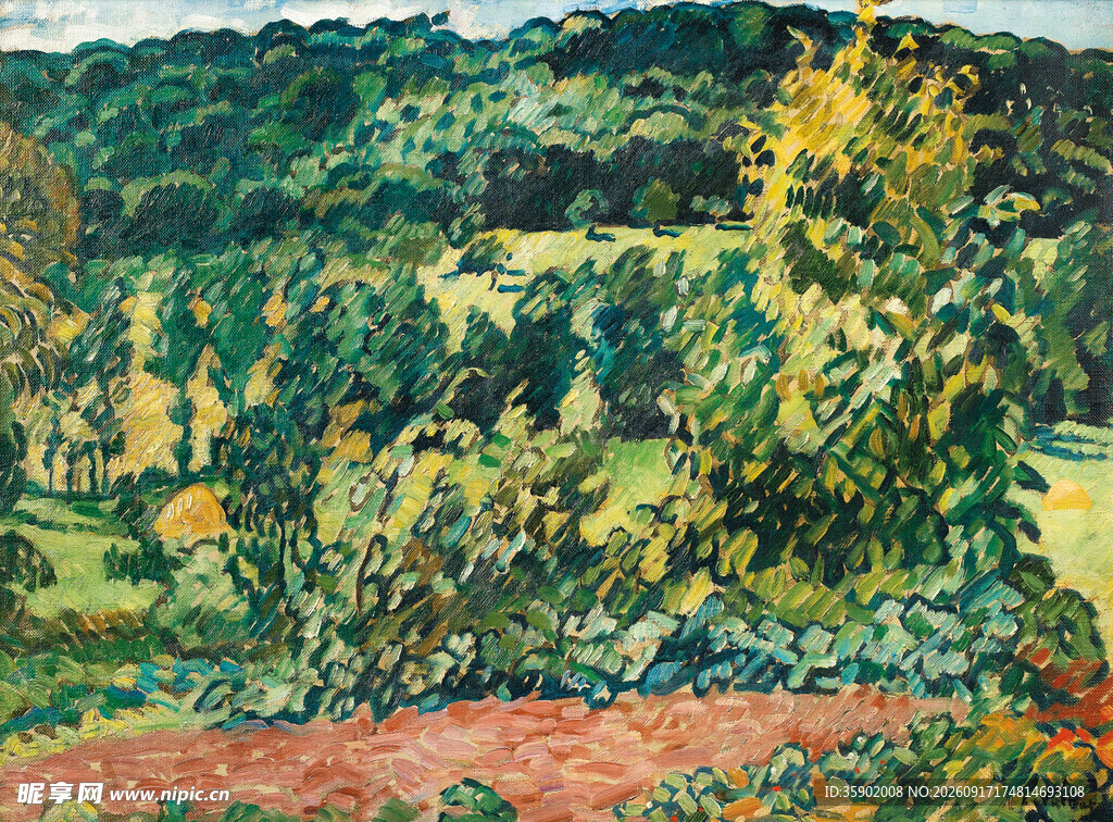 田园风光油画作品