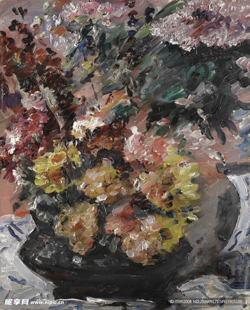 抽象风格的花卉静物画