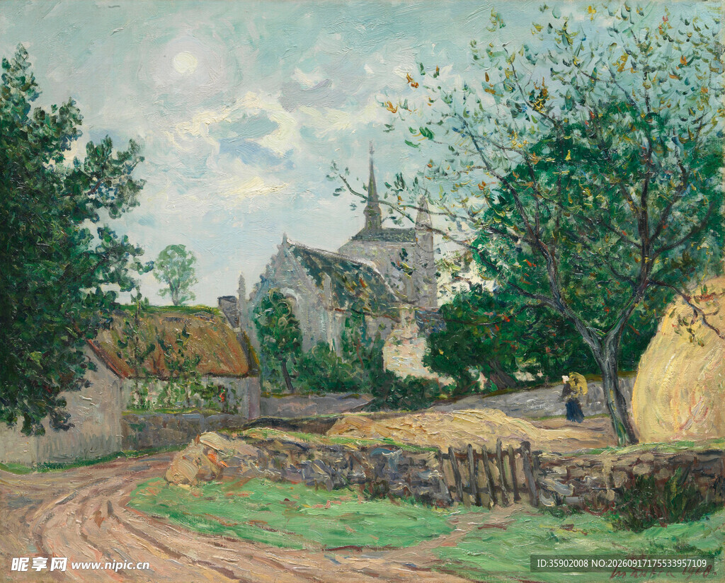 乡村田园风景油画