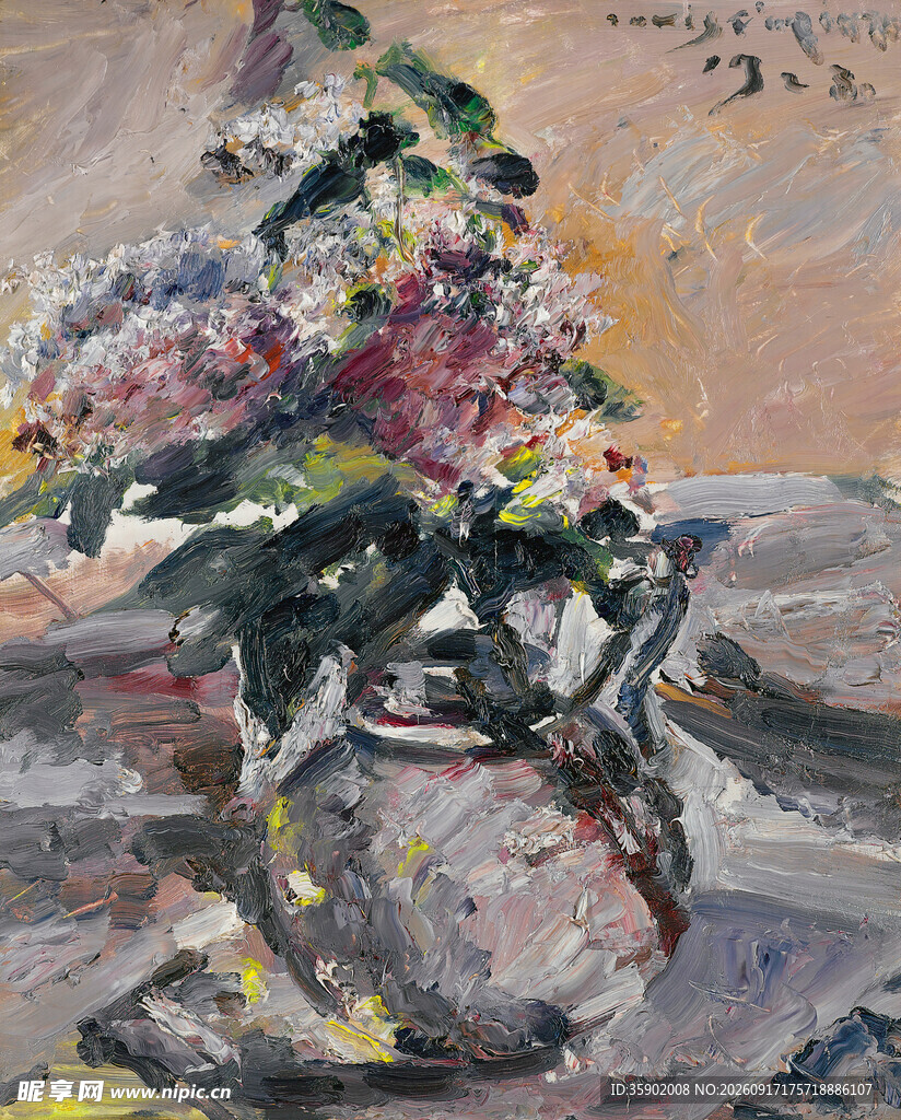 抽象花卉静物油画