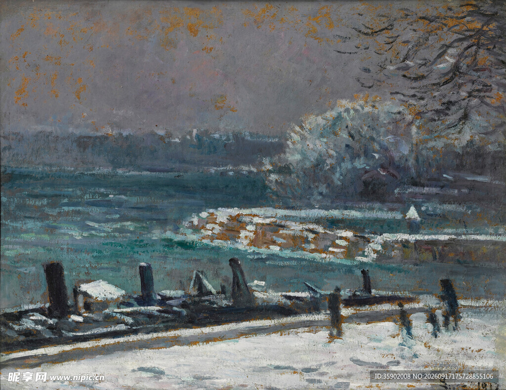 冬日海滨雪景