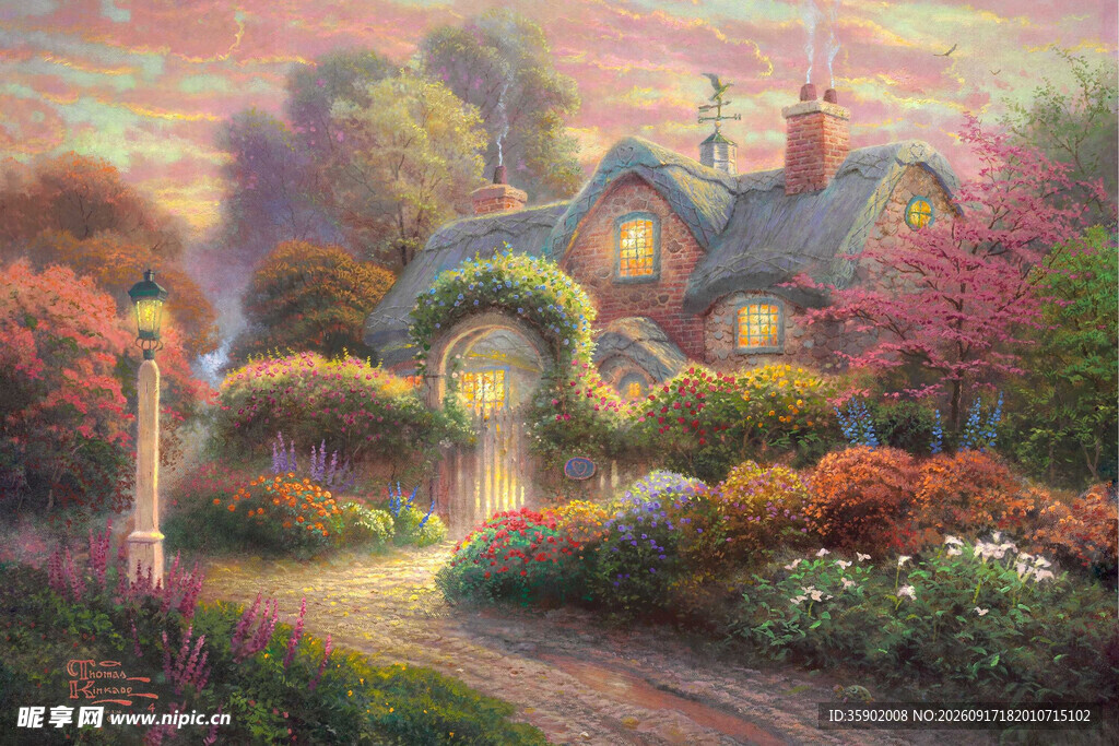 梦幻田园小屋花园美景