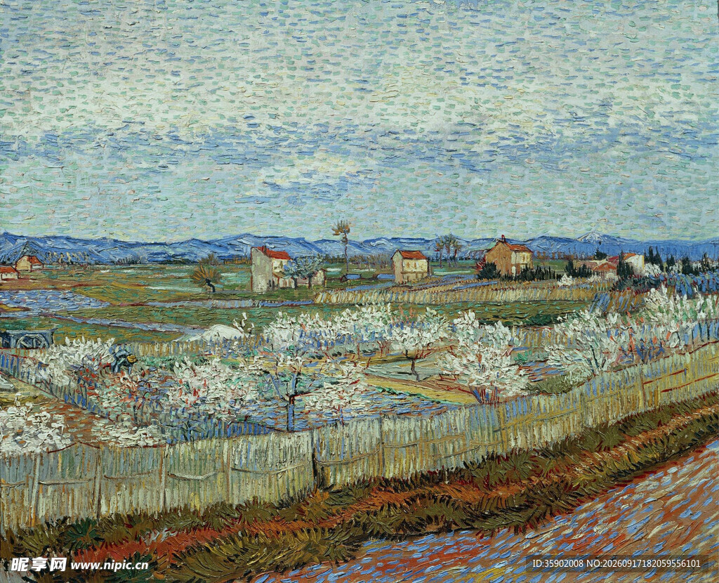 田野风景油画