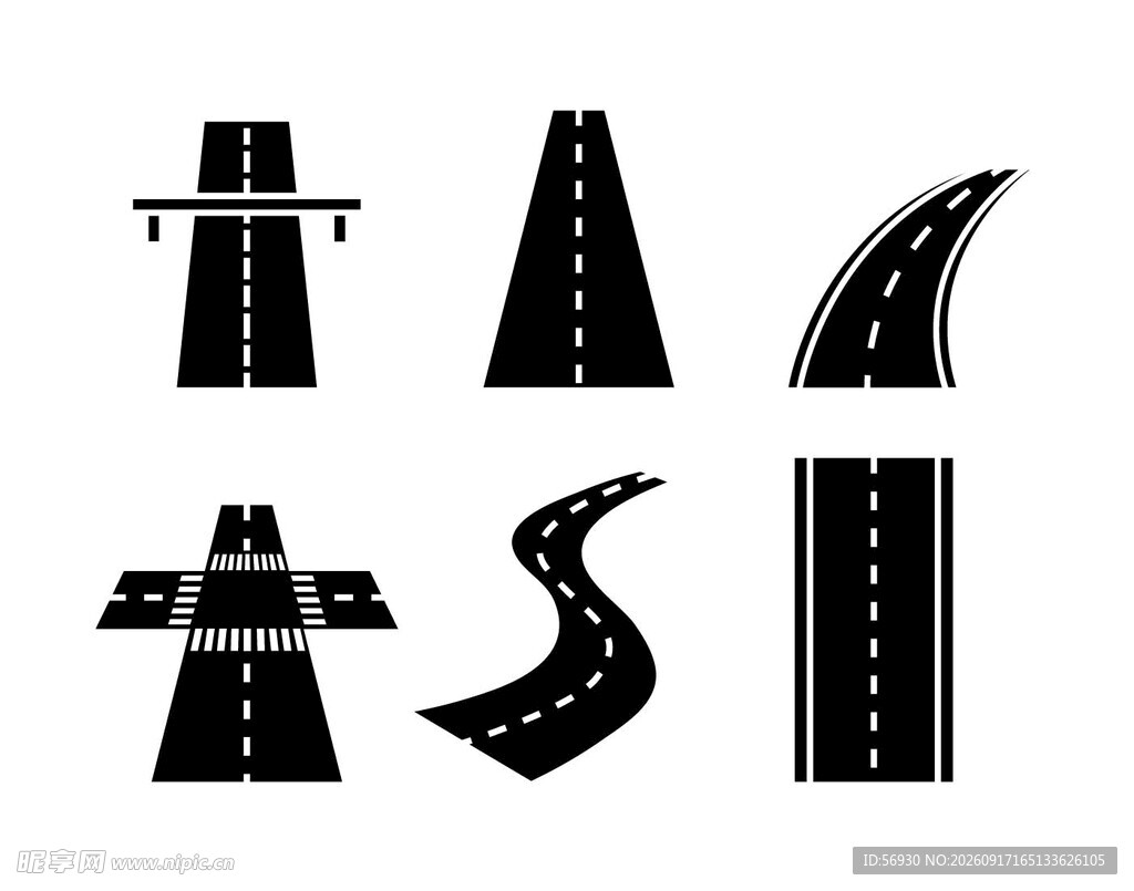 多样道路图标集合