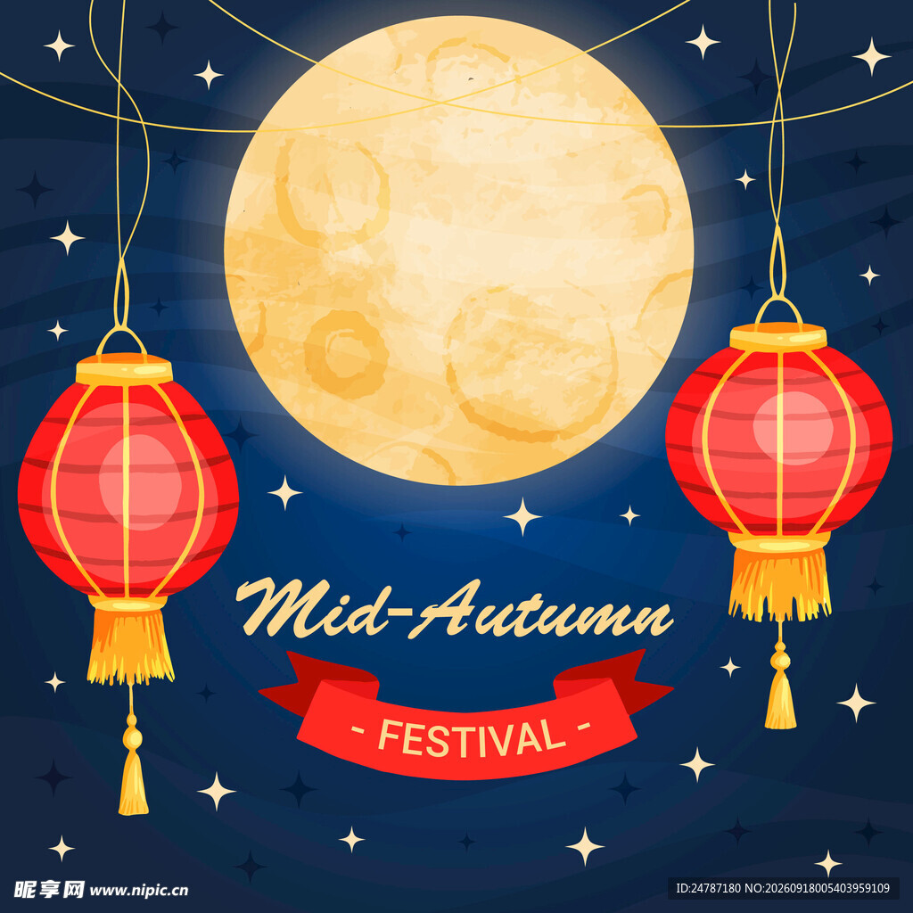 中秋月夜灯笼