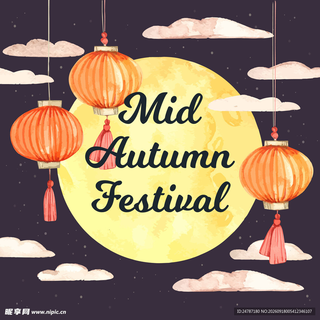 中秋月夜灯笼