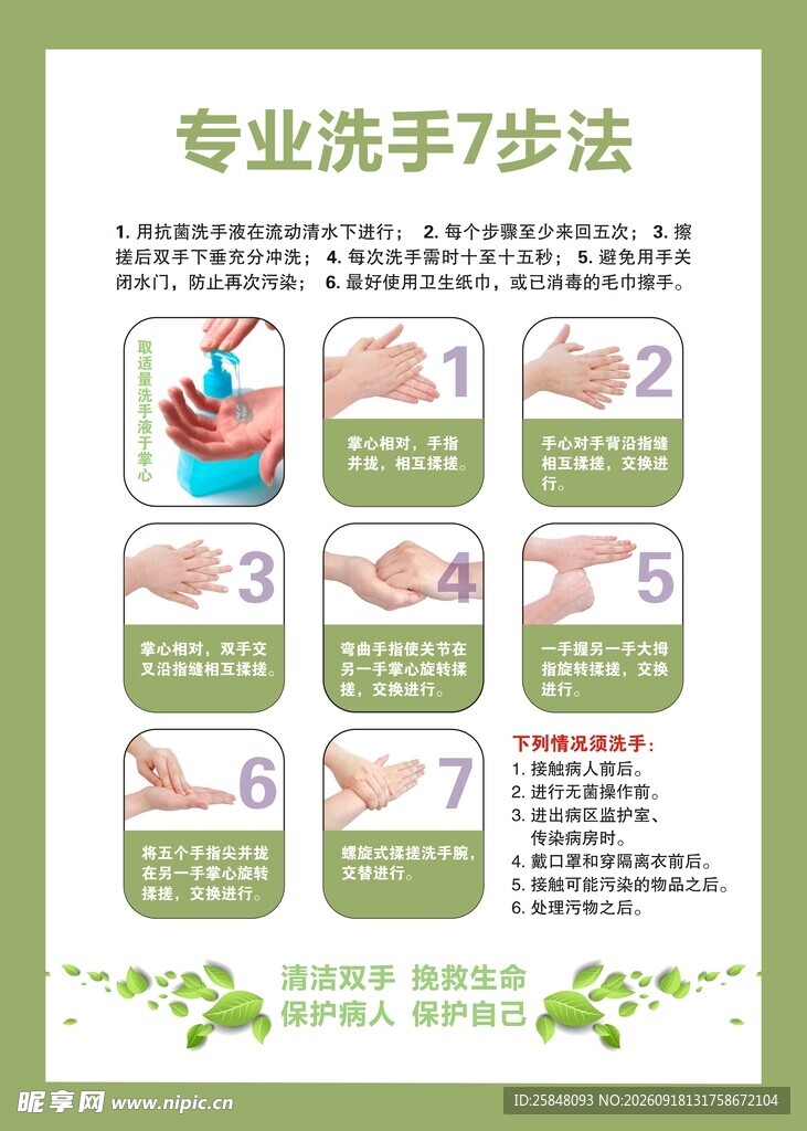 洗手7步法