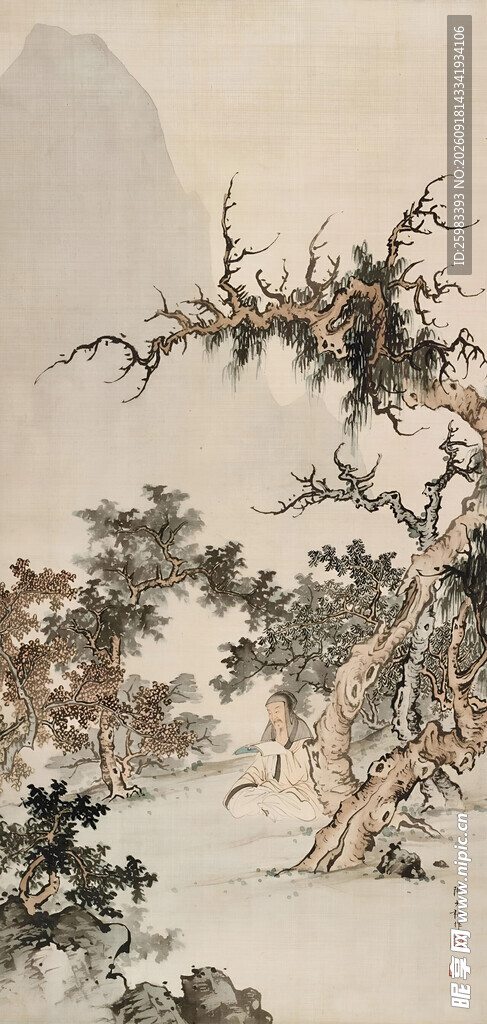松下读书图