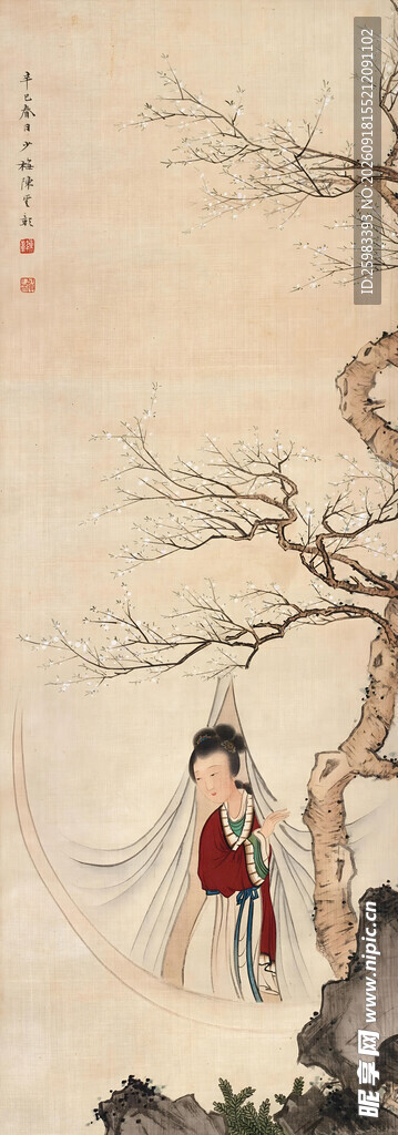 窗前仕女图