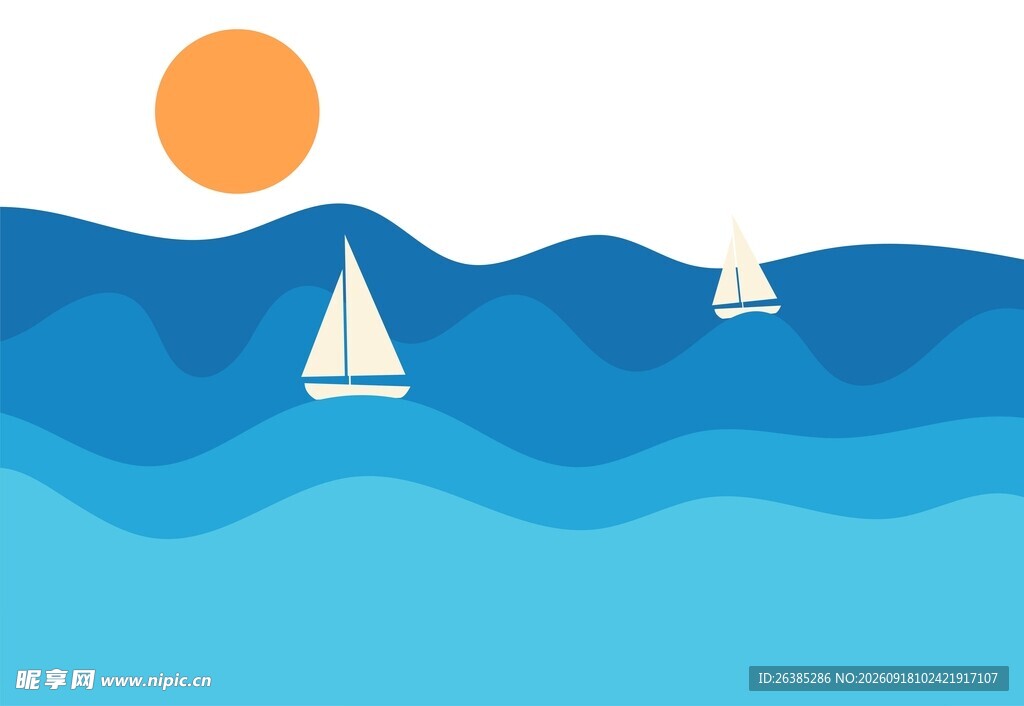 海洋帆船插画