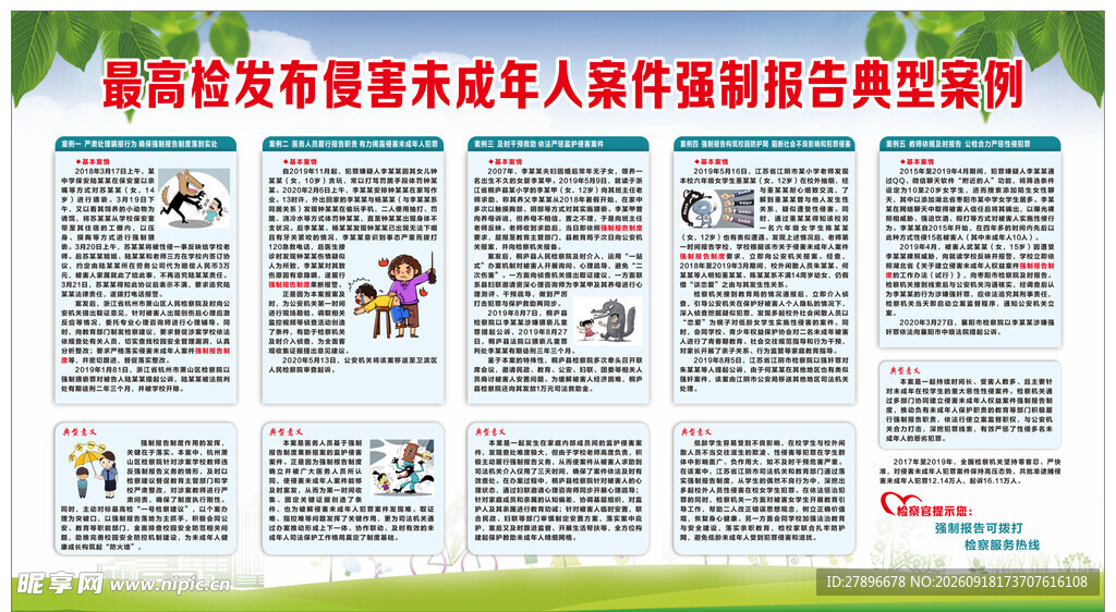 未成年人强制报告典型案例宣传栏