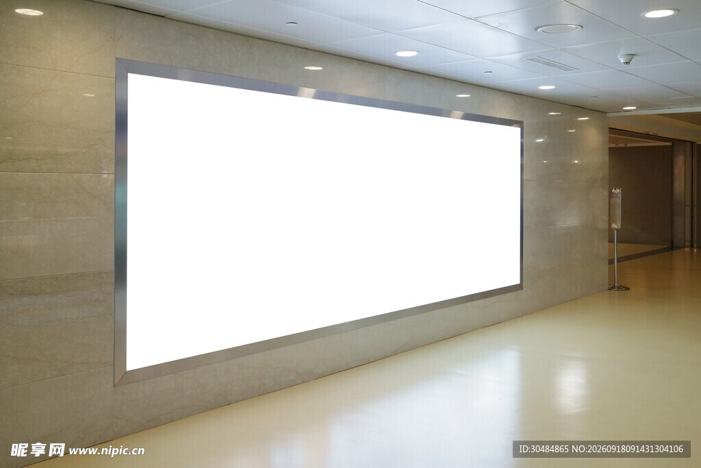 室内空白大屏幕展示空间