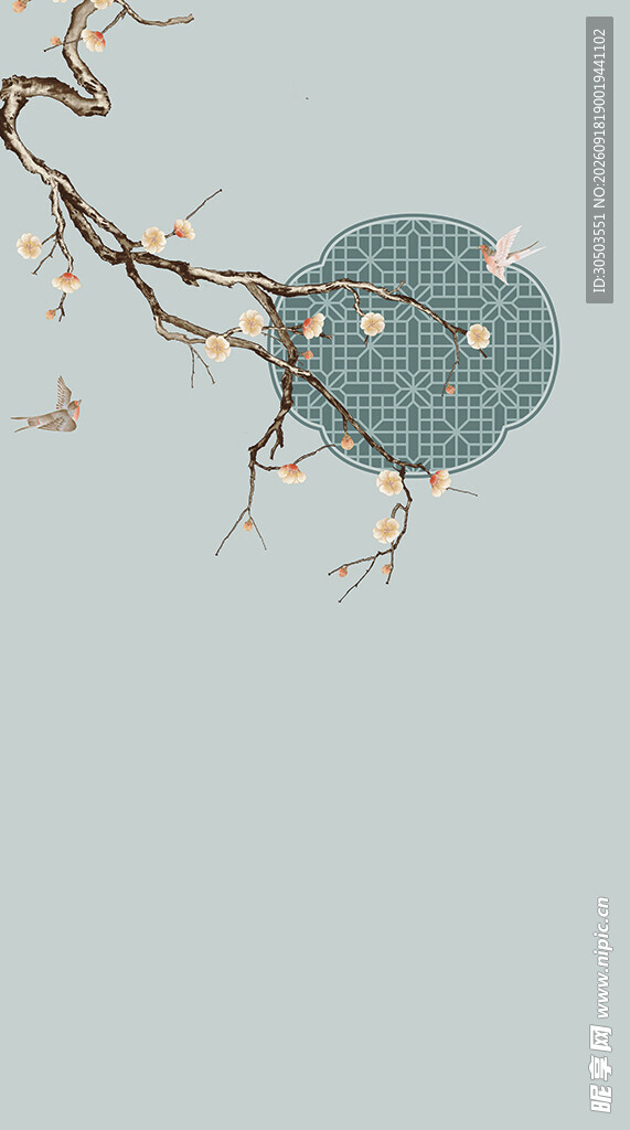 宋式美学新中式清新装饰画意境图