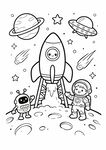 儿童太空探索主题简笔画