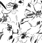 黑白花卉图案