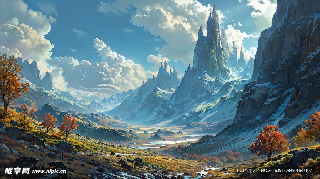 奇幻壮丽的山间风景