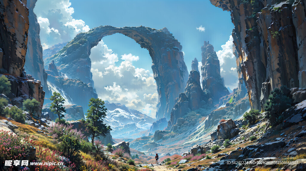 奇幻拱形山谷景观