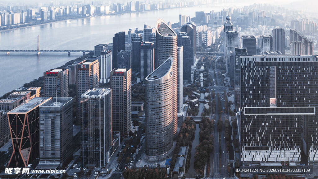 城市天际线俯瞰壮观景象