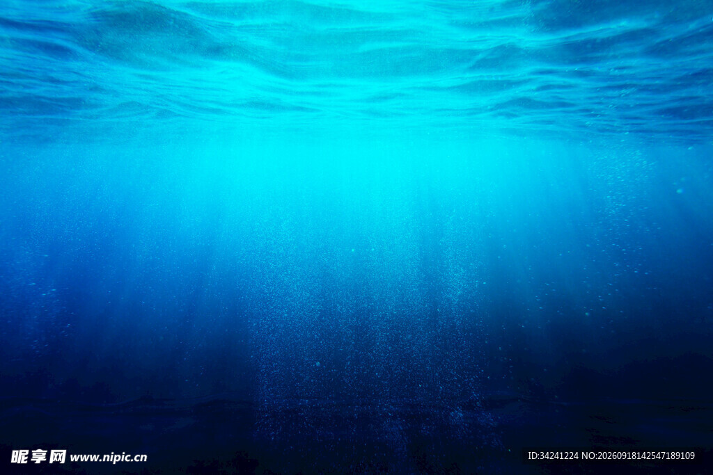 深海蓝色梦幻水下世界