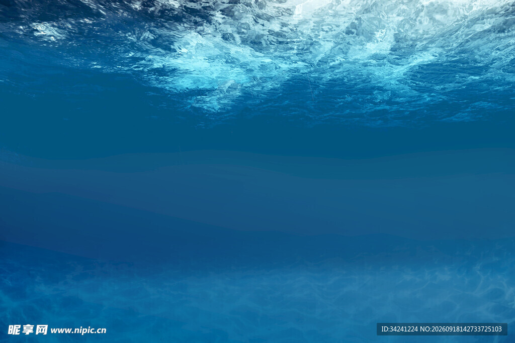 深海蓝色水下梦幻景象