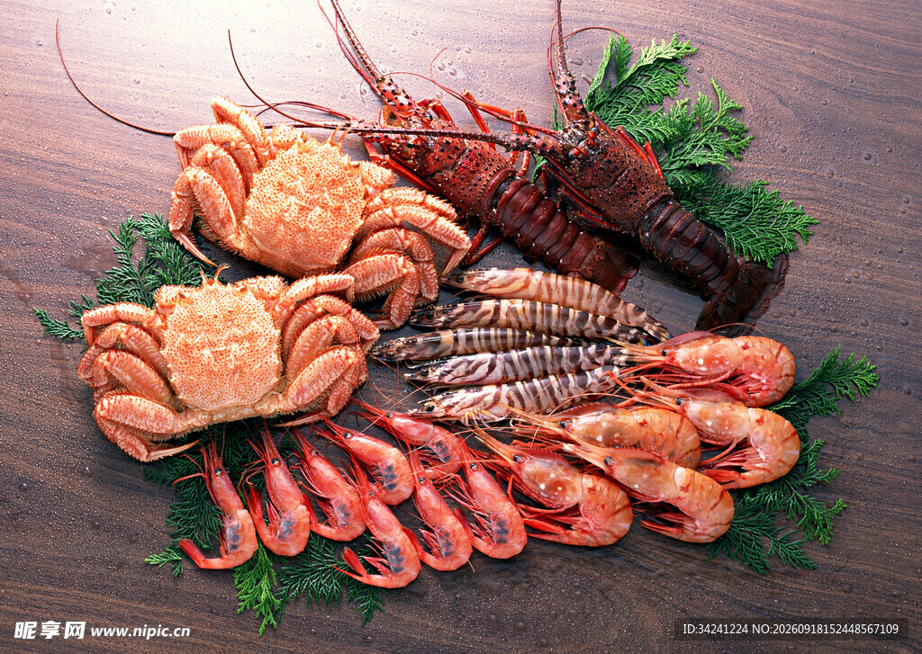 海鲜拼盘美味食材