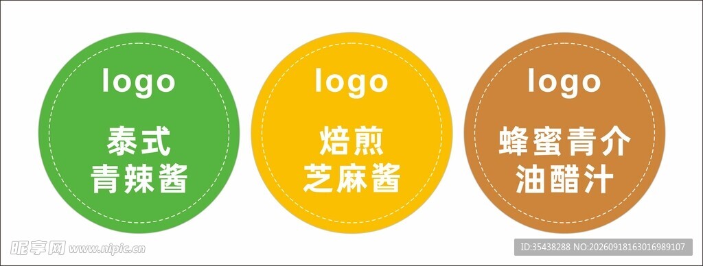 餐饮酱料小贴纸