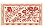 红色枝叶图案装饰画
