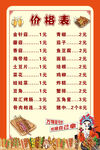 美味零食价格表展示