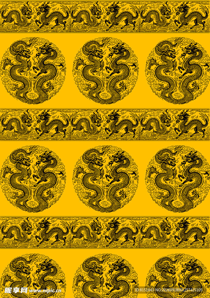 黄色底纹古典花纹图案